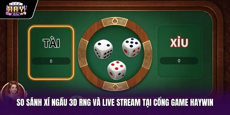Sảnh lắc xí ngầu online phiên bản 3D và bàn cược Live
